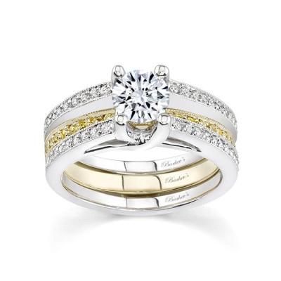 0.75 Carat Bridal Set With Yellow Diamonds