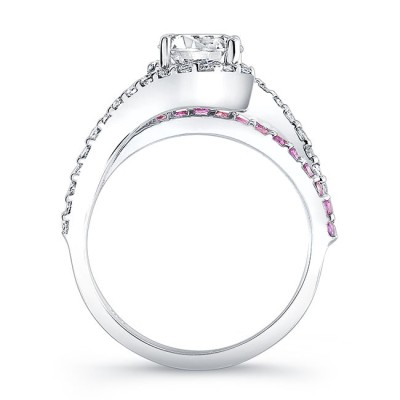 1 Carat Diamond And Pink Sapphire Ring