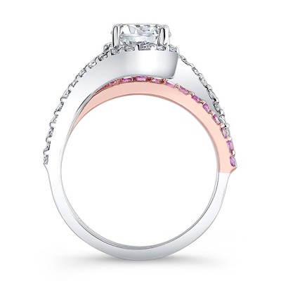 1 Carat Diamond And Pink Sapphire Ring