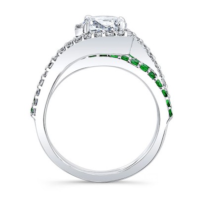 1 Carat Moissanite And Tsavorite Ring