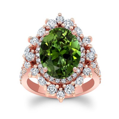 5 Carat Oval Green Tourmaline Ring