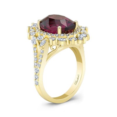 5 Carat Oval Rhodolite Ring