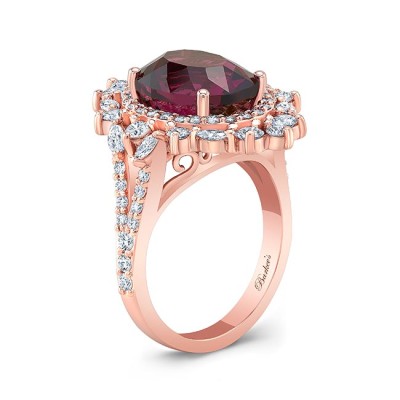 5 Carat Oval Rhodolite Ring