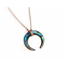 Abalone Shell Horn & Diamond Necklace