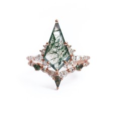 Abigail Kite Moss Agate and Diamond Set