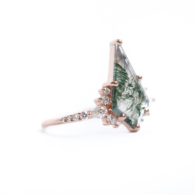 Abigail Kite Moss Agate and Diamond Set
