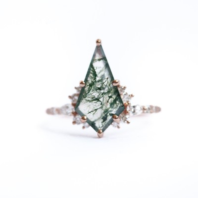 Abigail Kite Moss Agate and Diamond Set
