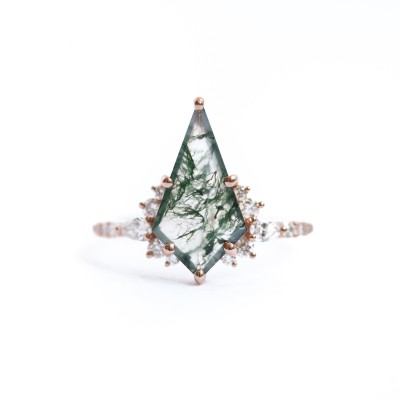 Abigail Kite Moss Agate and Diamond Set
