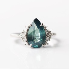 Adalyn Teal Sapphire Diamond Ring