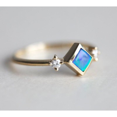 Adora Square Opal Ring
