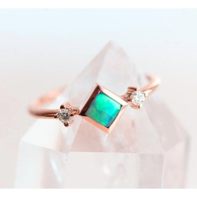 Adora Square Opal Ring
