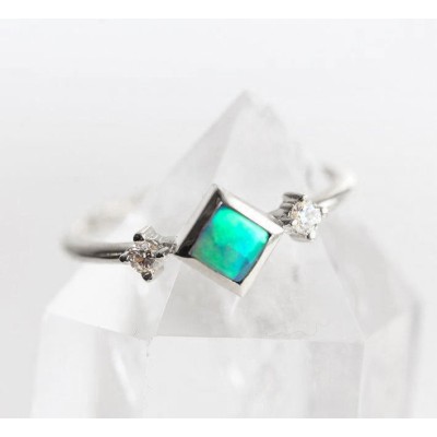 Adora Square Opal Ring
