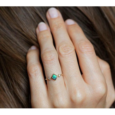 Adora Square Opal Ring
