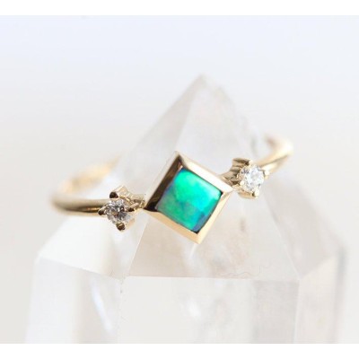 Adora Square Opal Ring
