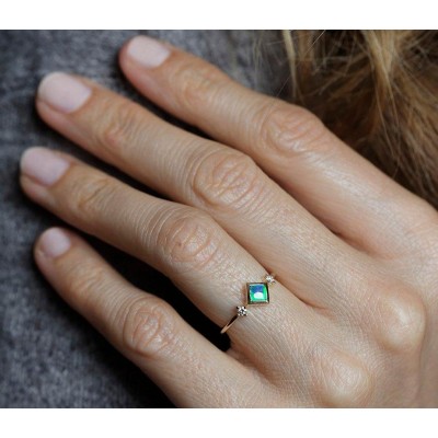 Adora Square Opal Ring
