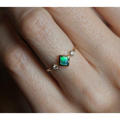 Adora Square Opal Ring
