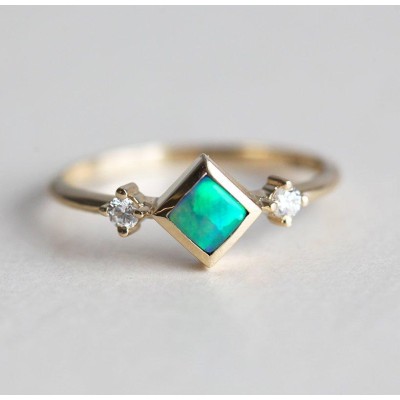 Adora Square Opal Ring
