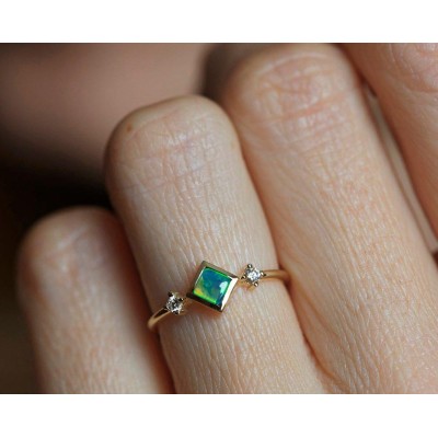 Adora Square Opal Ring
