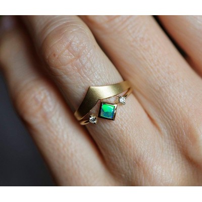 Adora Square Opal Ring
