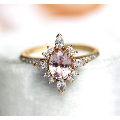 Adriana Oval Sapphire Diamond Ring
