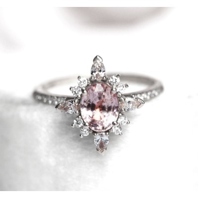 Adriana Oval Sapphire Diamond Ring
