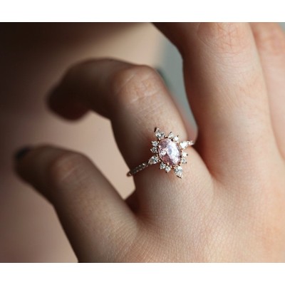 Adriana Oval Sapphire Diamond Ring
