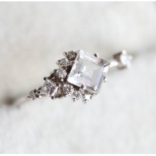 Aimee White Sapphire Diamond Cluster Ring