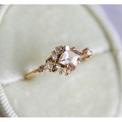 Aimee White Sapphire Diamond Cluster Ring
