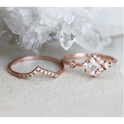 Aimee White Sapphire Diamond Cluster Ring
