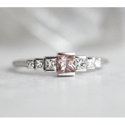 Aletta Teal Sapphire Diamond Ring
