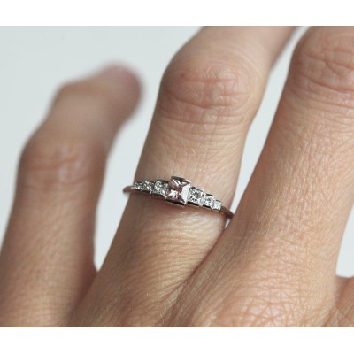 Aletta Teal Sapphire Diamond Ring
