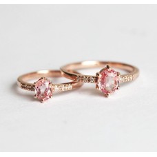 Alex Peach Sapphire Diamond Ring