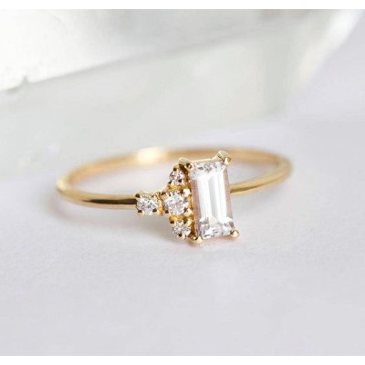 Angelique White Sapphire Diamond Ring
