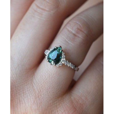 Annalise Teal Sapphire Diamond Ring
