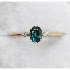 Athena Ceylon Sapphire And White Diamond Ring