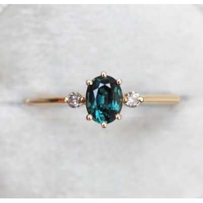 Athena Ceylon Sapphire And White Diamond Ring
