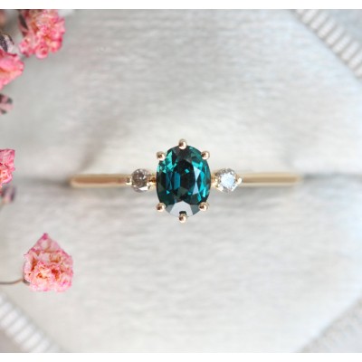 Athena Ceylon Sapphire And White Diamond Ring
