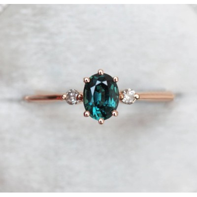 Athena Ceylon Sapphire And White Diamond Ring
