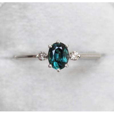 Athena Ceylon Sapphire And White Diamond Ring
