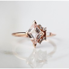 Axelle Peach Sapphire Diamond Ring