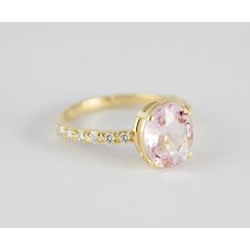 Bay Peach Sapphire Diamond Ring