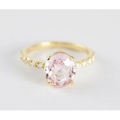 Bay Peach Sapphire Diamond Ring
