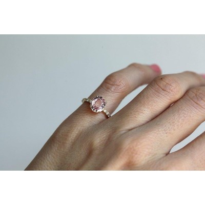 Bay Peach Sapphire Diamond Ring
