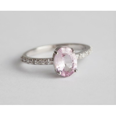 Bay Peach Sapphire Diamond Ring
