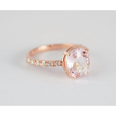 Bay Peach Sapphire Diamond Ring
