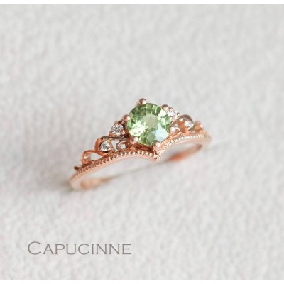 Bella Green Sapphire Diamond Ring
