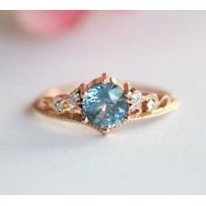 Bella Teal Sapphire Diamond Ring