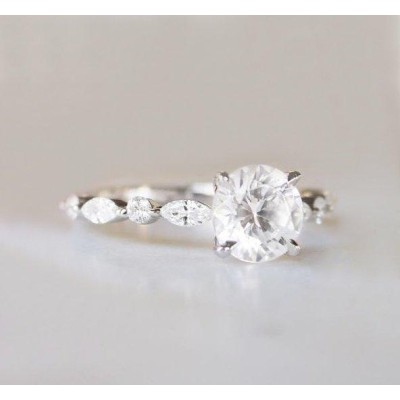 Breezy White Sapphire Diamond Ring
