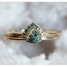 Brooke Trillion-Cut Teal Sapphire Ring