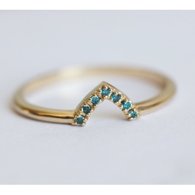 Brooke Trillion-Cut Teal Sapphire Ring
